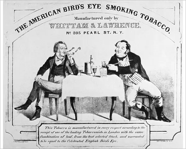 TOBACCO LABEL, c1860. Advertisement label for The American Birds Eye Smoking Tobacco