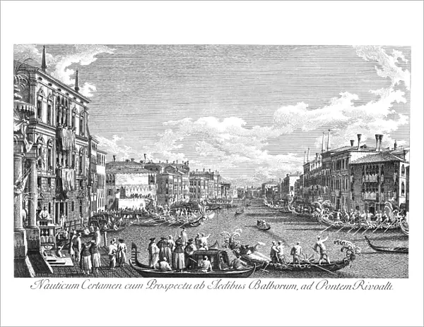 VENICE: GRAND CANAL, 1735. A regatta on the Grand Canal in Venice, Italy. Engraving