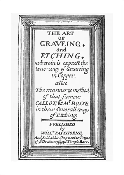 TITLE PAGE: ENGRAVING, 1662. Title page from The Art of Graveing and Etching