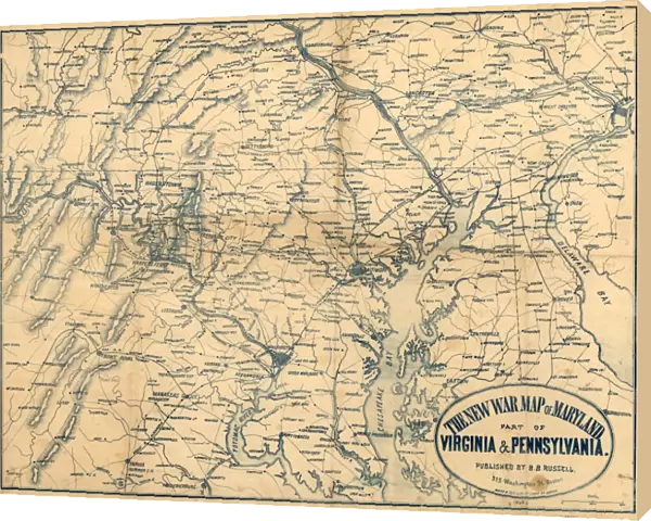 MAP: MARYLAND, 1863. The New War Map Of Maryland, Part Of Virginia & Pennsylvania