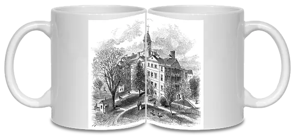 NEW YORK HOSPITAL, 1868. New York Hospital at Duane Street and Worth Street in downtown Manhattan