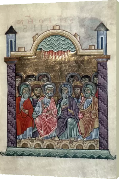 PENTECOST. Illumination from an Austrian Gospel Lectionary, c1050-1100