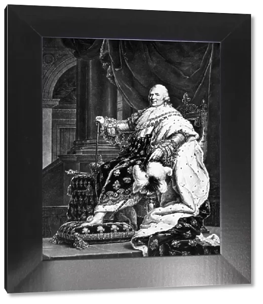 LOUIS XVIII (1755-1824). King of France, 1814-1824. Louis XVIII in his coronation robes