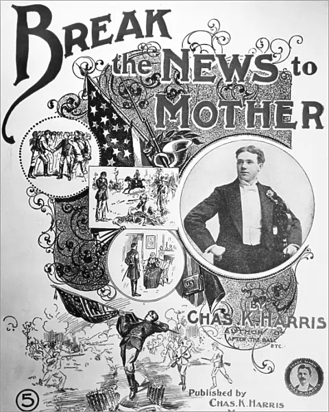 SHEET MUSIC COVER, 1897. American sheet music cover for Break the News to Mother, by Chas