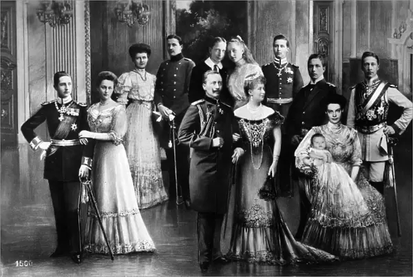 WILHELM II (1859-1941). German Kaiser. Composite portrait of the royal family, c1907
