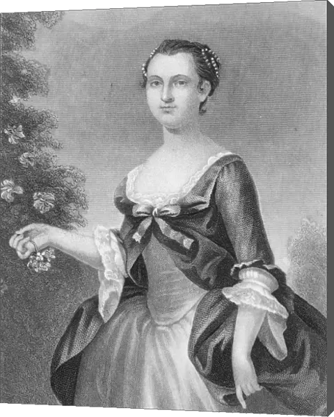 MARTHA WASHINGTON (1732-1801). Mrs. George Washington. Steel engraving, 19th century