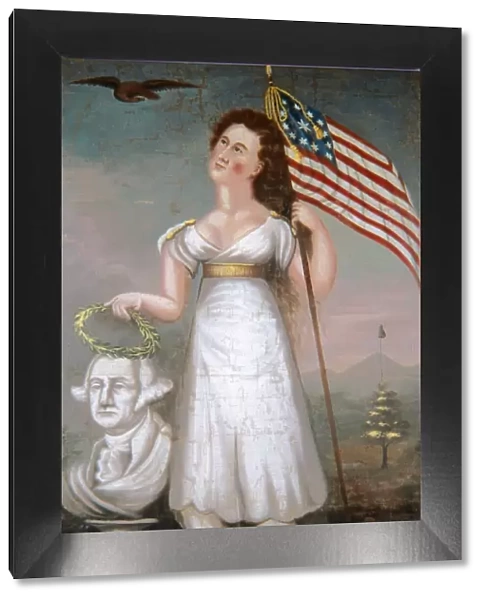 WASHINGTON & LIBERTY, c1810. Oil painting by an anonymous artist, c1810