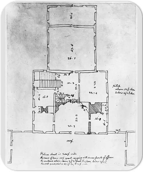 JEFFERSON: FLOOR PLAN. Measured drawing for the Governors Palace in Richmond, Virginia