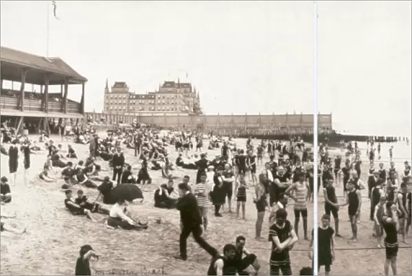 MANHATTAN BEACH, c1902. Crowd at Manhattan Beach situated on the eastern end of Coney Island