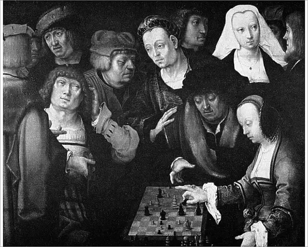 CHESS PLAYERS, c1508. The Chess Players. Oil on wood, c1508, by Lucas van Leyden