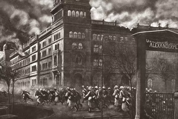 WORLD WAR I: BERLIN. The storming of Police Headquarters to oust the supporters
