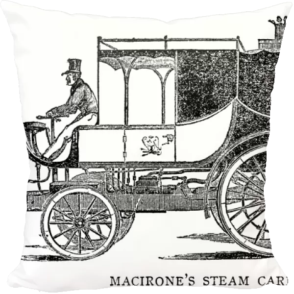 STEAM CARRIAGE. Steam carriage invented by Francis Maceroni, c1836. Engraving, English