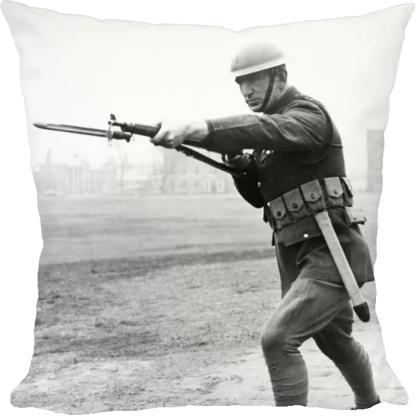 WORLD WAR I: INFANTRYMAN. U. S. Infantryman with a Garand semi-automatic rifle
