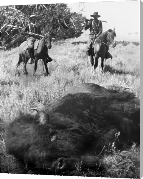 BUFFALO HUNTERS, 1882. Hunting party in Montana. Photographed in 1882