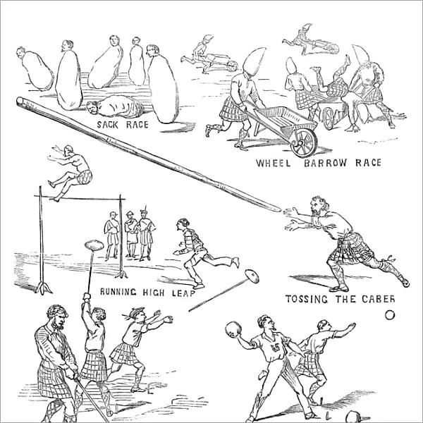 CALEDONIAN GAMES, 1867. Events of the Caledonian Games, held at Jones Wood in Manhattan