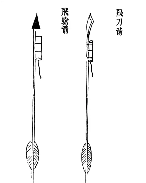 CHINESE ROCKETS. Chinese black-powder fire arrows, 11th century A. D