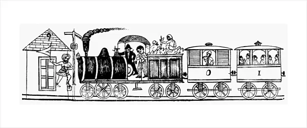INDIA: SIKH RAILWAY, c1870. A Sikh railway which includes a purdah carriage for women