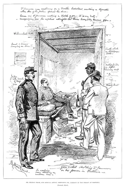 JAMESON RAID, 1896. British colonial statesman Leander Starr Jameson in jail in Pretoria