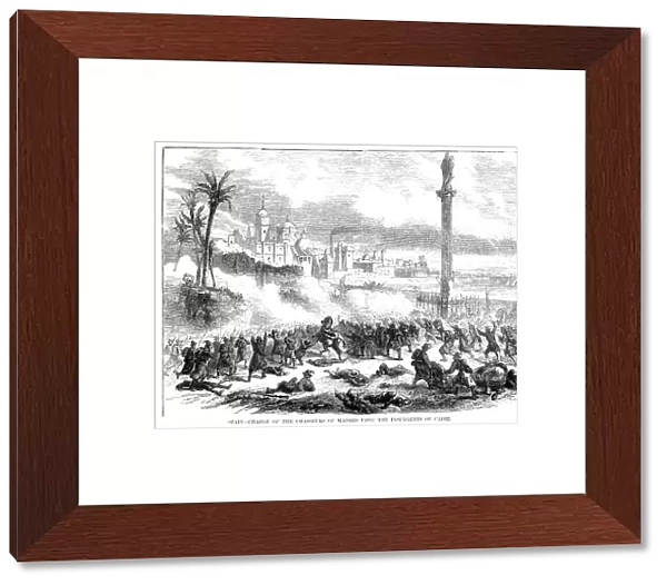 SPAIN: CADIZ, 1869. Spain - Charge of the Chasseurs of Madrid upon the insurgents of Cadiz