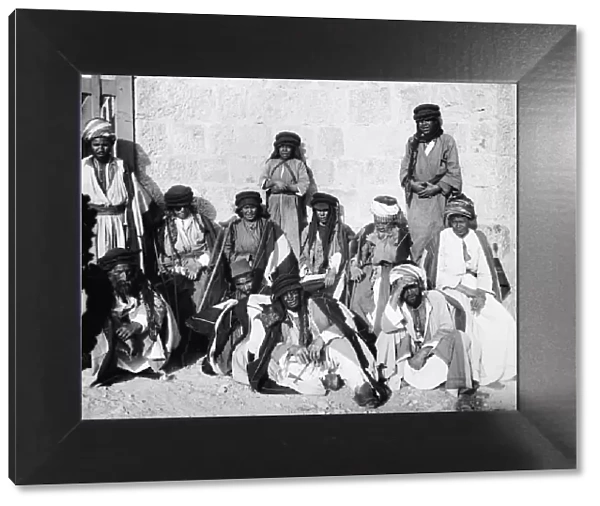 HOLY LAND: LEPROSY. Group of Middle Eastern men and boys with leprosy. Photograph