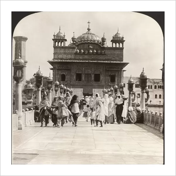 INDIA: GOLDEN TEMPLE, c1907. Beautiful white marble causeway leading to the Golden Temple