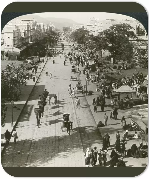 INDIA: JAIPUR, c1907. The broad spacious Johri bazaar, a typical street in Jaipur