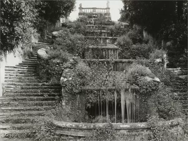 ITALY: VILLA, 1925. A staircase at Villa Torlonia in Frascati, Italy