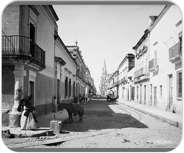 MEXICO: GUADALAJARA, c1890. A street in Guadalajara, Mexico. Photograph by William Henry Jackson