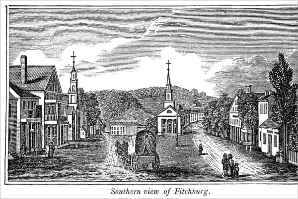 MASSACHUSETTS: FITCHBURG. Southern view of Fitchburg, Massachusetts. Wood engraving