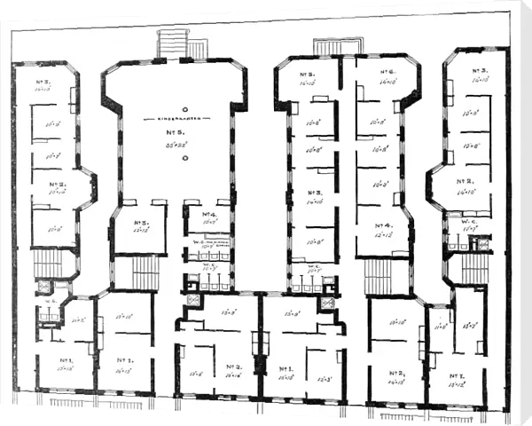 NEW YORK: MODEL TENEMENT. Floor plan of the model tenement houses in New York City