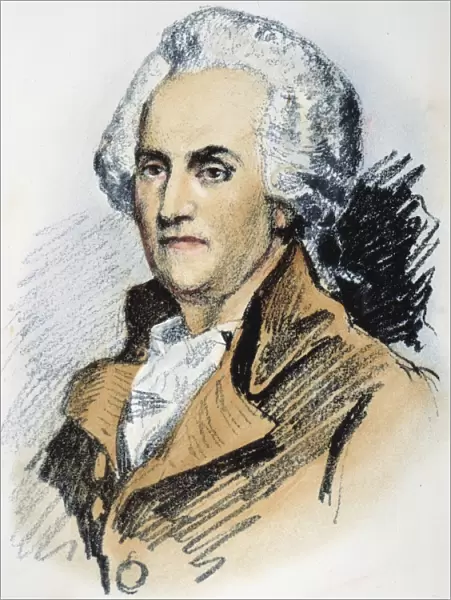 WILLIAM FRANKLIN (1731-1813). American colonial administrator: colored pencil drawing