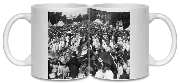 NEW ZEALAND, c1920. A crowd gathered in Christchurch, New Zealand. Photograph, c1920