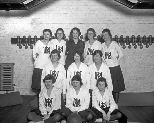 BASKETBALL TEAM, c1919. The womens War Risk basketball team. Photograph, c1919