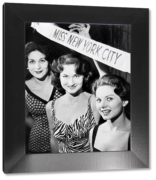 NYC: BEAUTY CONTEST, 1960. Miss New York City contestants Arleen Wilentz, Duane Fox