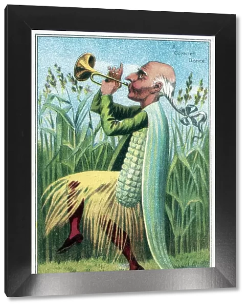 TRADE CARD, c1887. A Corn-et Dance. Trade card published by J. H. Bufford, c1887