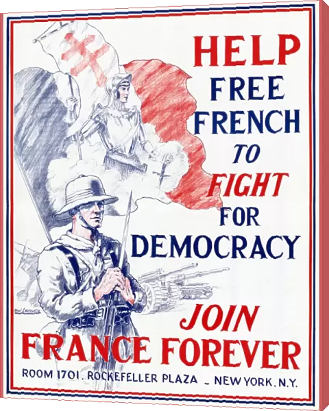 POSTER: FREE FRANCE ARMY. Poster promoting the Free French Army during World War II