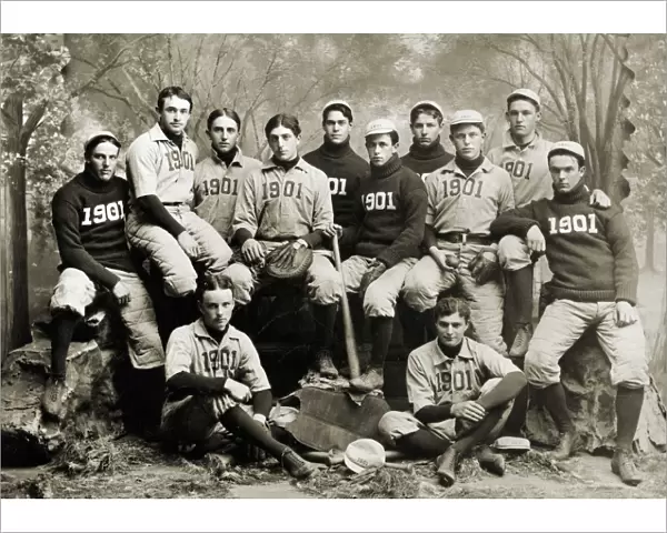 YALE BASEBALL TEAM, 1901. The Yale University baseball team, 1901