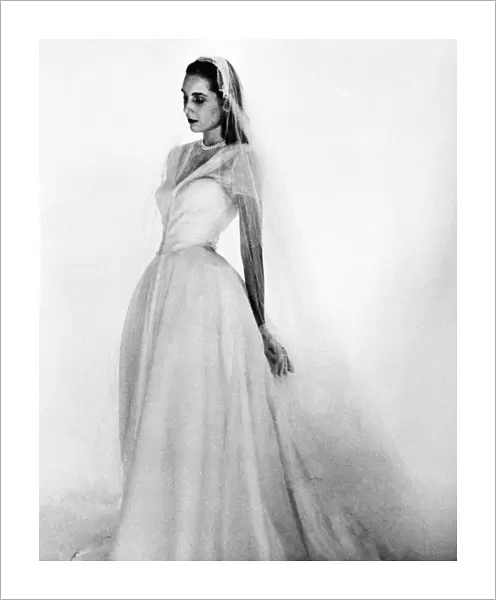 BRIDAL GOWN, 1947. Model wearing a Mainbocher bridal gown. Photographed by Louise Dahl-Wolfe, 1947