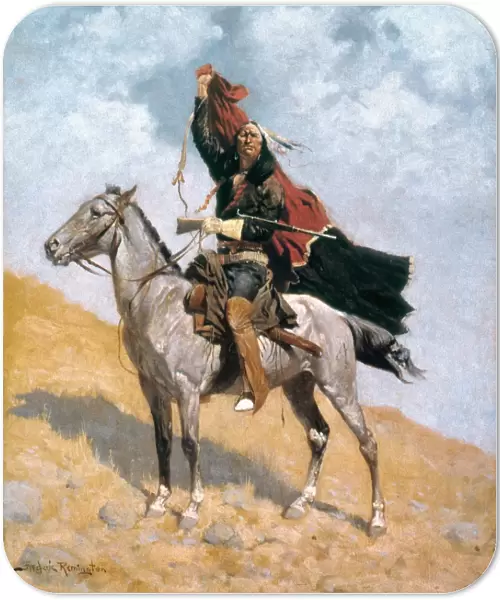 REMINGTON: SIGNAL, c1896. The Blanket Signal: oil on canvas, c1896, by Frederic Remington