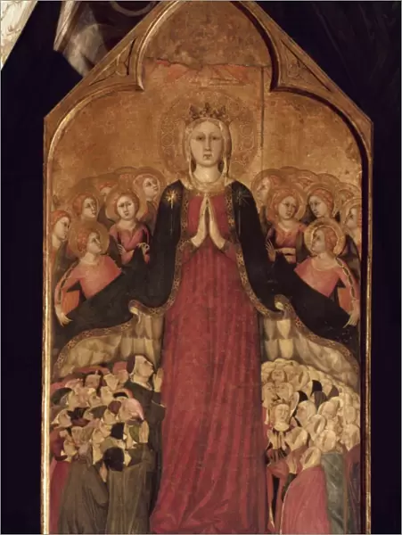 MEMMI: MADONNA IN HEAVEN. Madonna in Heaven. Oil on panel by Lippo Memmi, 14th century