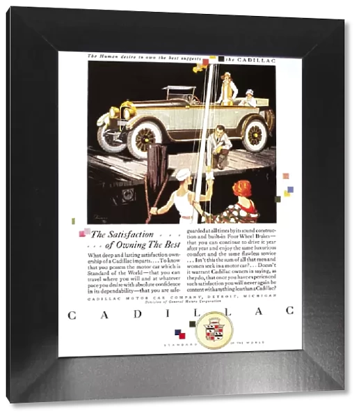 CADILLAC AD, 1925. Cadillac automobile advertisement from an American magazine, 1925