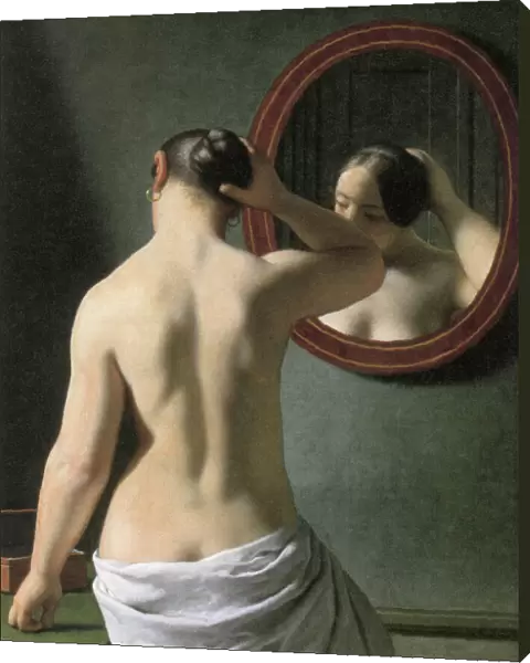 ECKERSBERG: NUDE, c1837. Woman Standing in Front of a Mirror. Oil on canvas