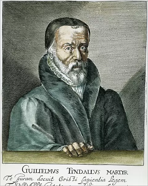WILLIAM TYNDALE (1492?-1536). English translator of New Testament and Pentateuch: line engraving, 17th century