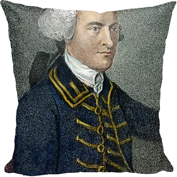 JOHN HANCOCK (1737-1793). American revolutionary politician. Aquatint engraving, 1820, after John Singleton Copleys portrait of 1765
