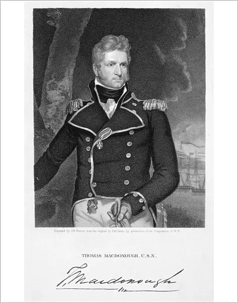 THOMAS MACDONOUGH (1783-1825). American naval commander. Stipple engraving, 1833, after a painting, 1812, by John Wesley Jarvis