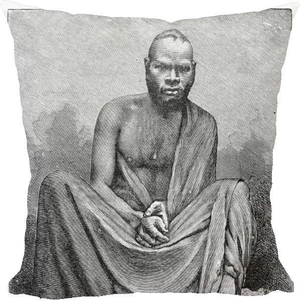 AFRICA: YAO CHIEF, 1889. Chief Mpama of the Yao, Nyasaland (present-day Malawi). Line engraving, 1889