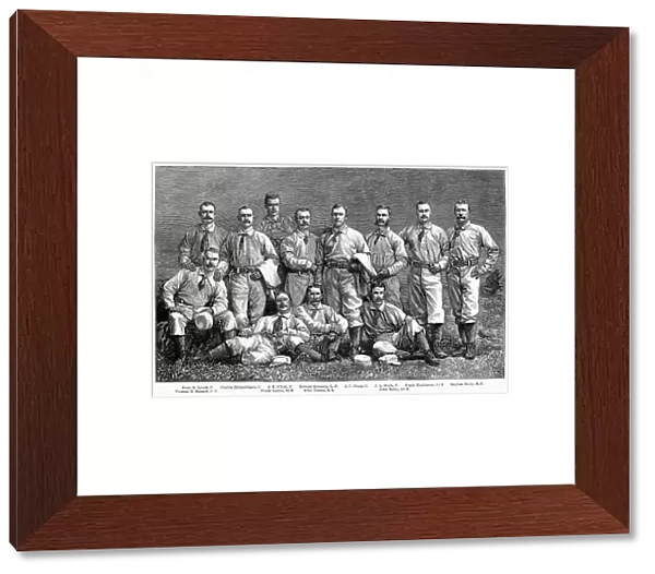 NEW YORK BASEBALL TEAM. The Metropolitan Baseball Nine. Late 19th century engraving after a photograph by Napoleon Sarony