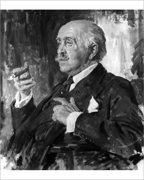 MAX BEERBOHM (1872-1956). English critic, essayist and caricaturist. Oil on canvas, 1936, by Reginald G. Eves