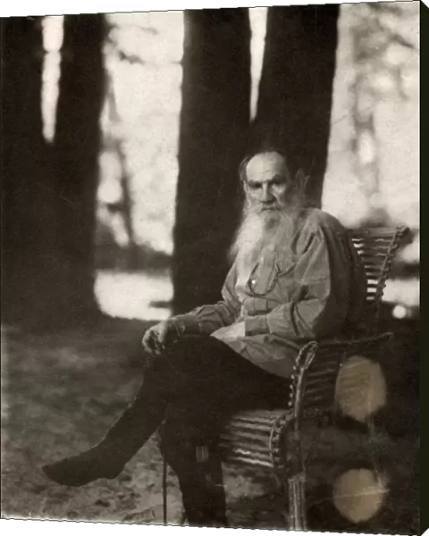 LEO TOLSTOY (1828-1910). Russian novelist and philosopher. Photograph by Sergei Prokudin-Gorskii, May 1908