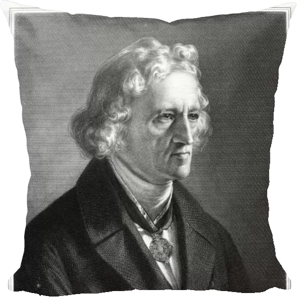 JACOB GRIMM (1785-1863). German philologist and folklorist. Steel engraving after a painting by Karl Begas
